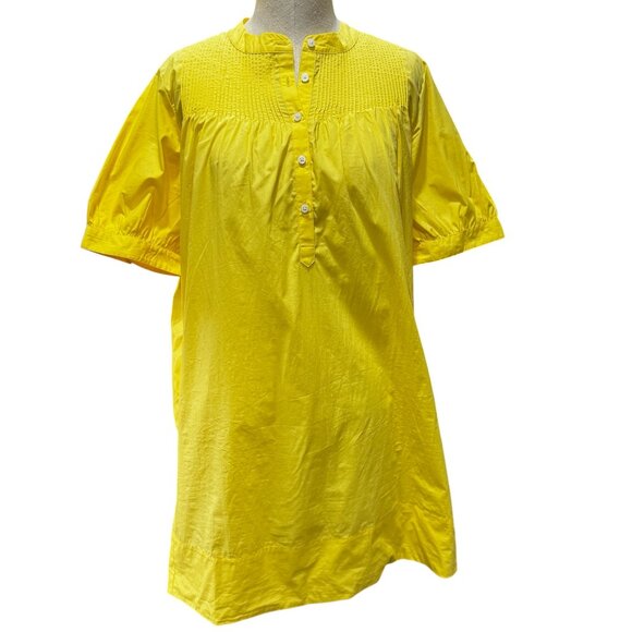 J.Crew Short-Sleeve Mini Shirt Dress Cotton Poplin Yellow S - Picture 1 of 6